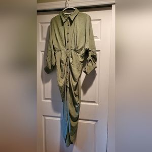 Green, Maxi Shirt Dress